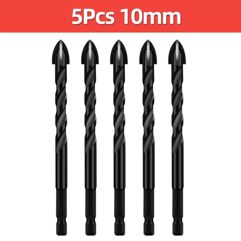TOOLEYE Cross Hex Drill Bit Set For Concrete Porcelain Tile Glass Metal Multifunction Drill Bits Kit Power Tools Drilling Drills