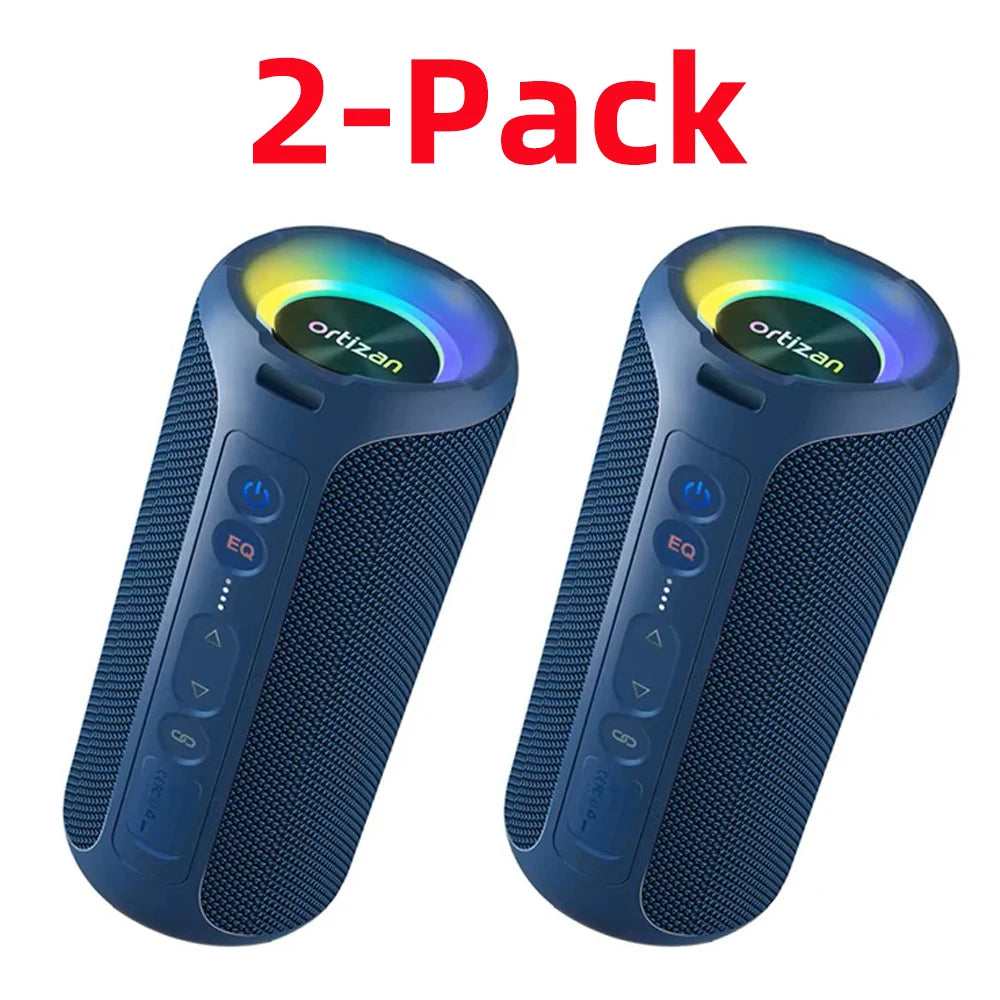 Ortizan Bluetooth Speakers 40W Enhanced Bass Portable Outdoor Wireless Speaker 30Hrs IP7 Waterproof Shower Speaker Bluetooth 5.3