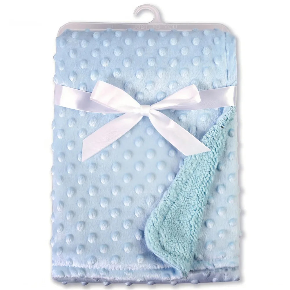 Baby Blanket & Swaddling Newborn Thermal Soft Fleece Blanket Winter Solid Bedding Set Cotton Quilt Infant Bedding Swaddle Wrap