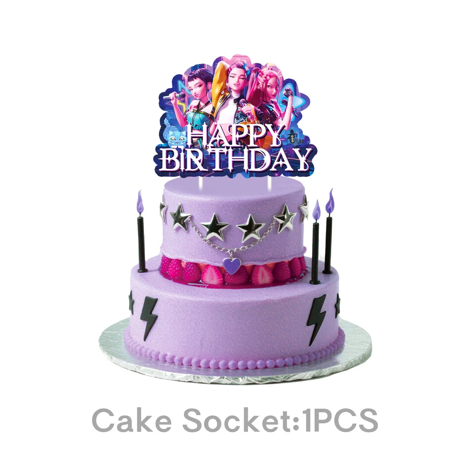 K Pop Birthday Party Decoration Tableware Set - Napkin Tablecloth Banner Paper Plates Slap Bracelets Stamps Baby Shower Supplies