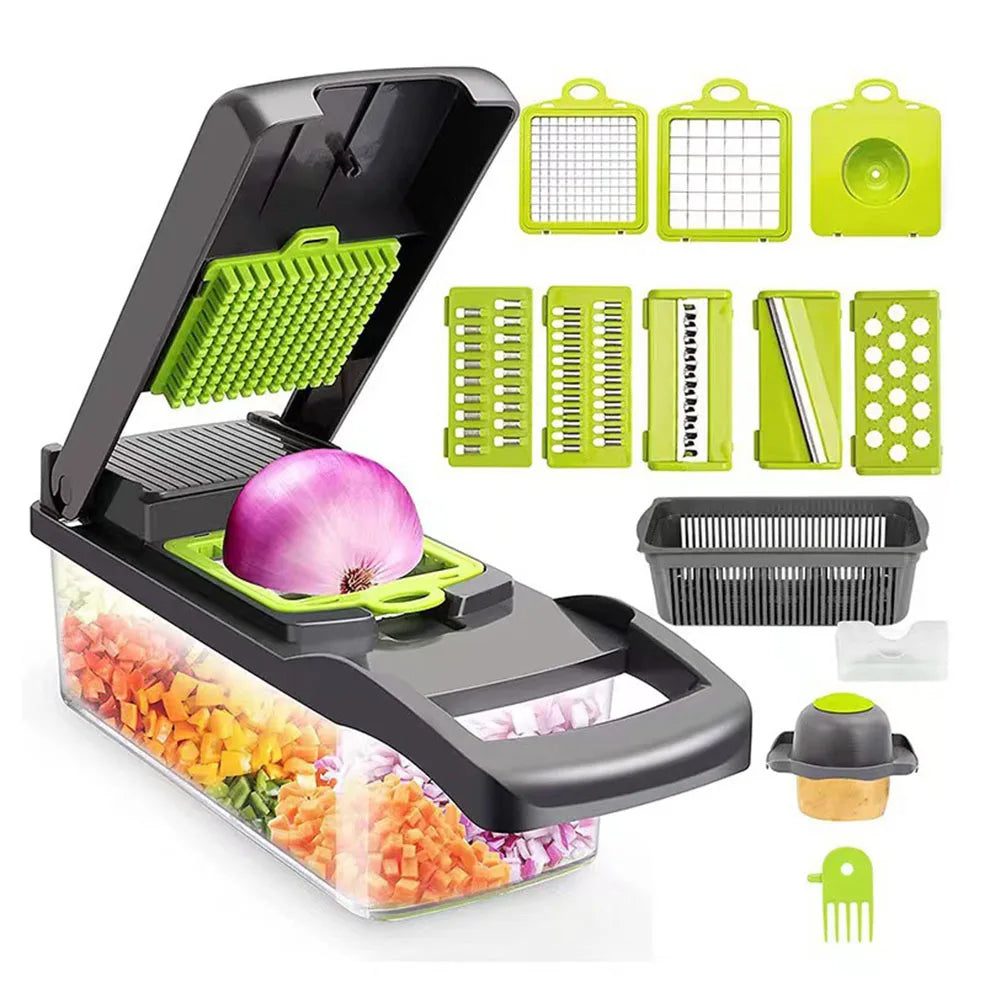 16 in 1 Vegetable Chopper, Salad Fruit Vegetable Food Chopper Slicer Peeler