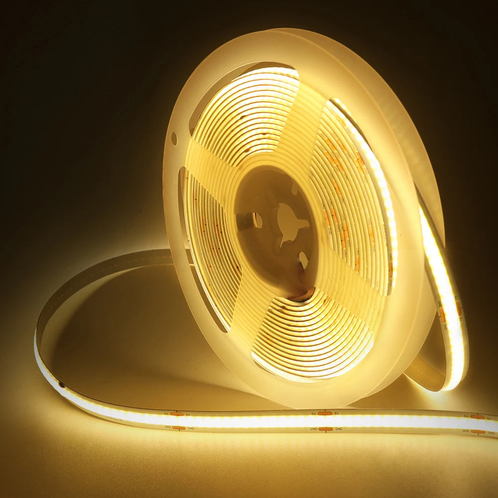 8MM COB Led Strip 5V with Motion Sensor Battery Powered 320LEDs/M Led Induction Night Light Warm White Red Ice Blue Green Yellow