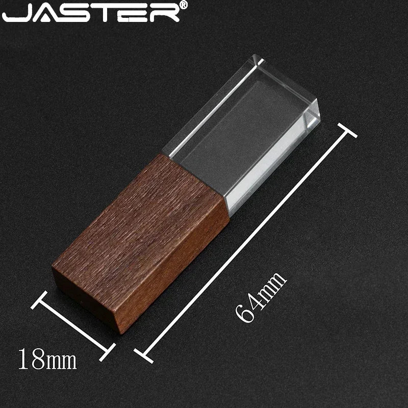 JASTER Crystal Wooden usb flash drive pen drive U disk memory stick pendrive 4GB 8GB 16GB 32GB 64GB wedding gift thumb drive