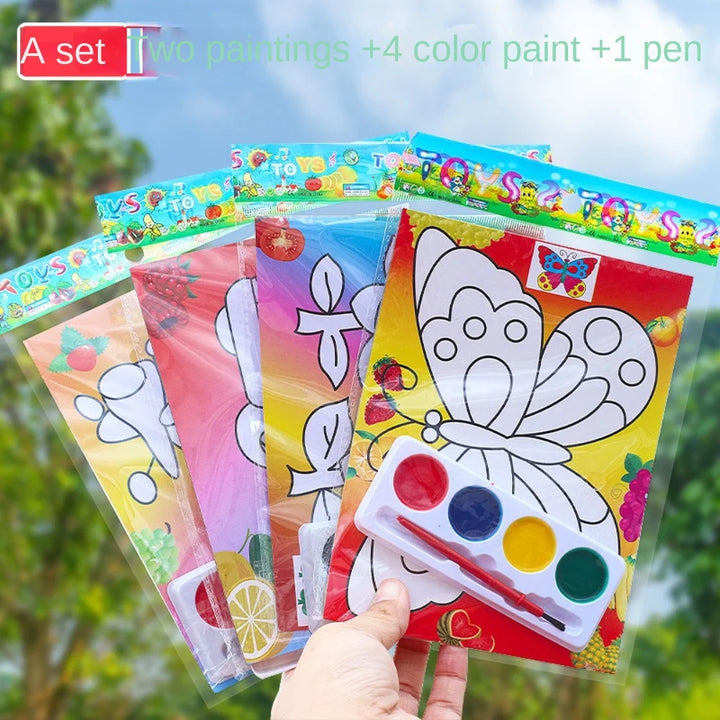 10-30 Pcs DIY Cartoon Paint Coloring Graffiti Painting Kids Birthday Kindergarten Party Gift Back To School Reward Carnival Gift