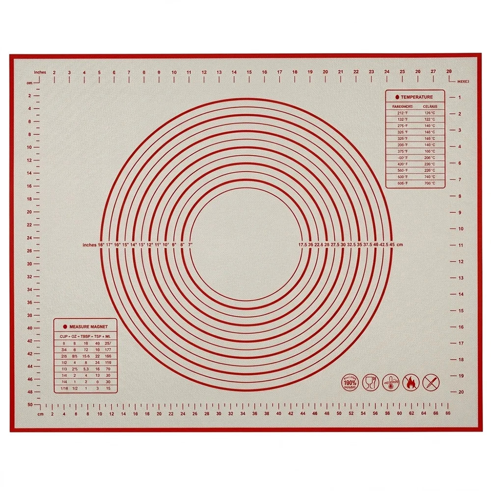 UNTIOR 1PCS Silicone Baking Mat Kneading Pad Dough Mat Pizza Cake Dough Maker Kitchen Cooking Grill Non-Stick Gadgets Bakeware