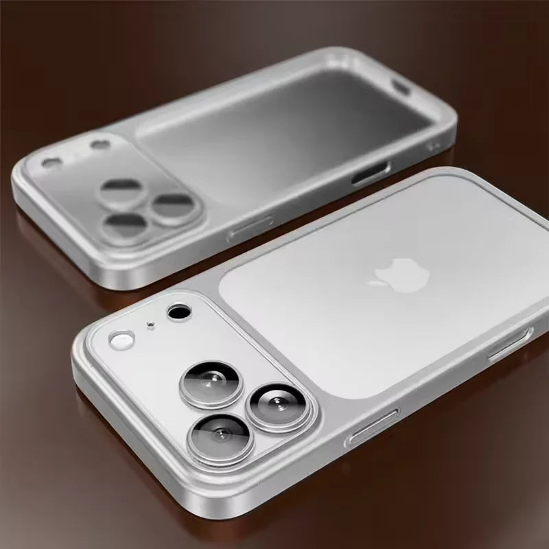 Luxury Plating Color PC Transparent Phone Case For IPhone 17Pro Max 17Air Lens Protection Matte Transparent BackPlate Hard Cover