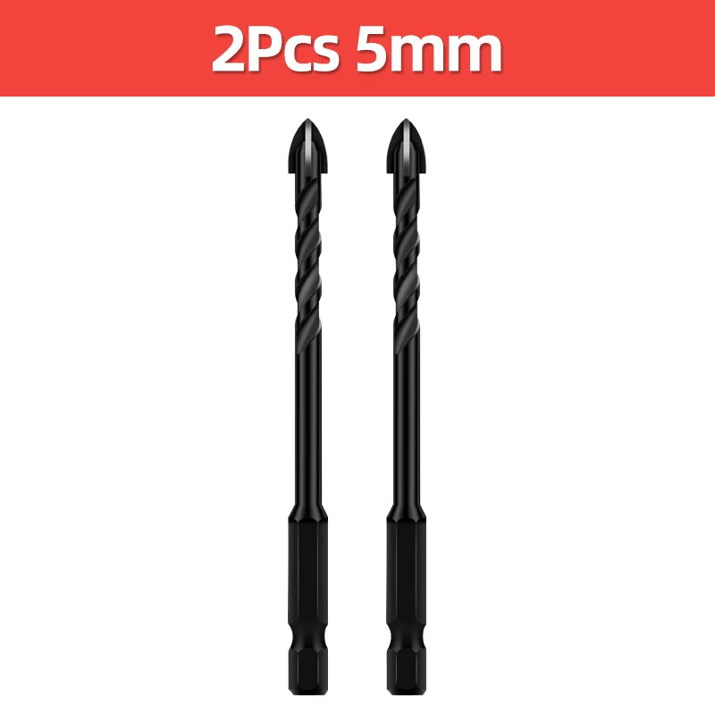 TOOLEYE Cross Hex Drill Bit Set For Concrete Porcelain Tile Glass Metal Multifunction Drill Bits Kit Power Tools Drilling Drills