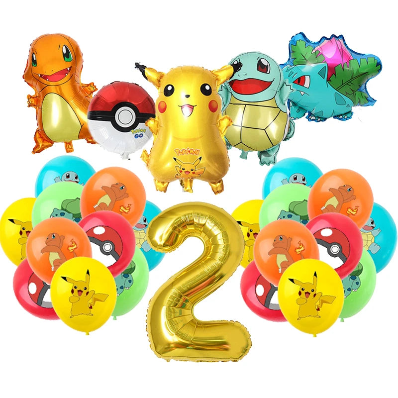 New Pokemon Birthday Party Decorations Kits Pikachu Theme Paper Plates Napkins Cups Balloons Baby Shower for Kids Event Supplies