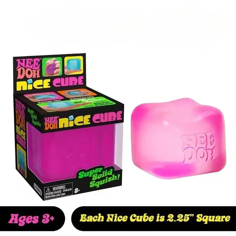 Hot Schylling NeeDoh Nice Cube, Sensory Anti-Stress Block, Soft Squishy Stress Relief Fidget Toy, Ideal Souvenir Gift for Kids