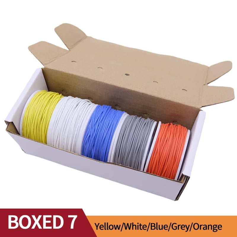 Super Soft Copper Wire Box (5 Colors Mix Kit) Heat Resistant Flexible Silicone 30/28/26/24/22/20AWG Electric Tinned Copper Cable