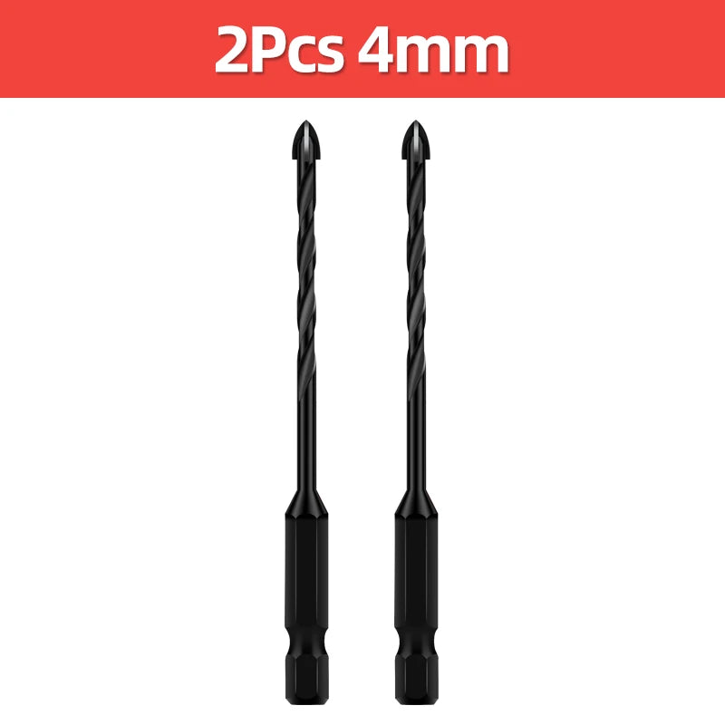 TOOLEYE Cross Hex Drill Bit Set For Concrete Porcelain Tile Glass Metal Multifunction Drill Bits Kit Power Tools Drilling Drills
