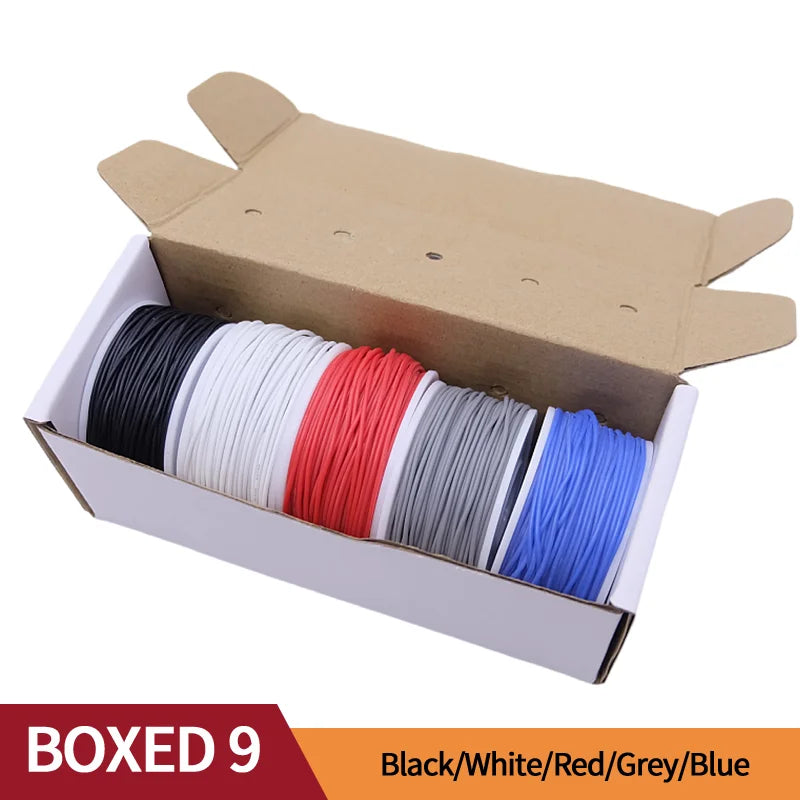 Super Soft Copper Wire Box (5 Colors Mix Kit) Heat Resistant Flexible Silicone 30/28/26/24/22/20AWG Electric Tinned Copper Cable