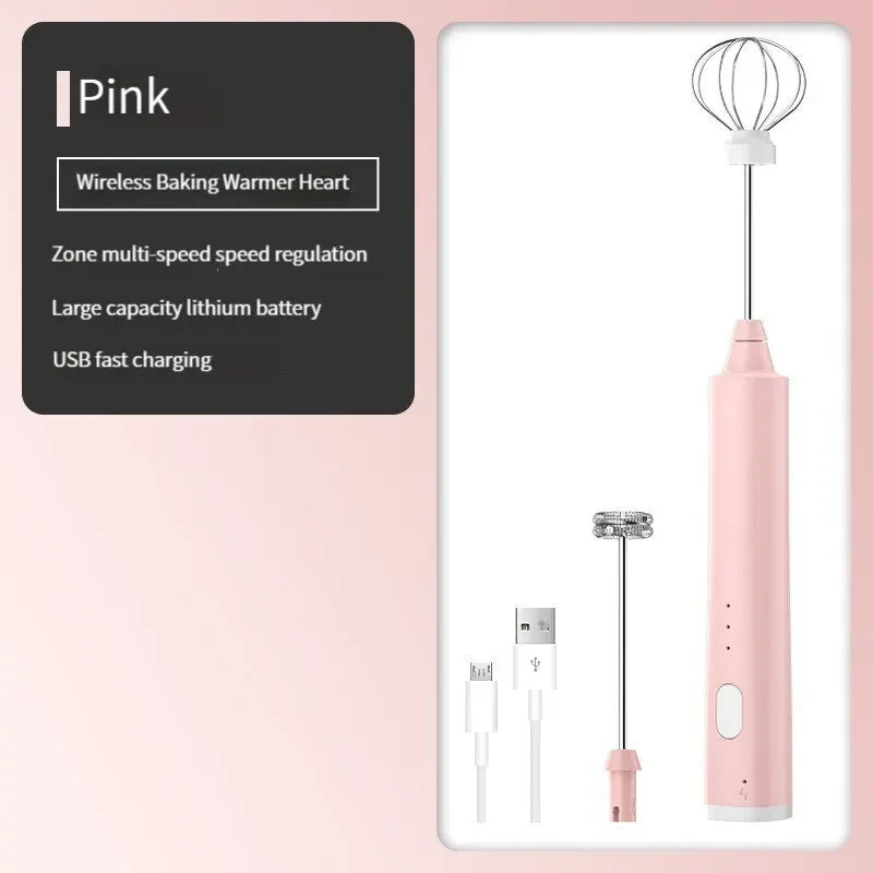 3 Speeds USB Rechargeable Handheld Milk Frother Electric Coffee Foam Maker Egg Beater Drink Mixer Frothing Wand