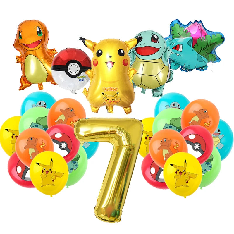 New Pokemon Birthday Party Decorations Kits Pikachu Theme Paper Plates Napkins Cups Balloons Baby Shower for Kids Event Supplies