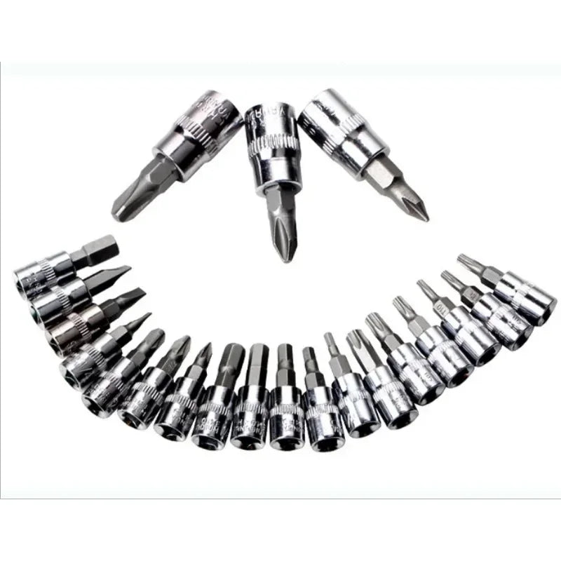 46pcs/Set 1/4 Inch Drive Socket Ratchet Wrench Set Automobile Maintenance Tool Socket Wrench Combination Hardware Tool Car Tools