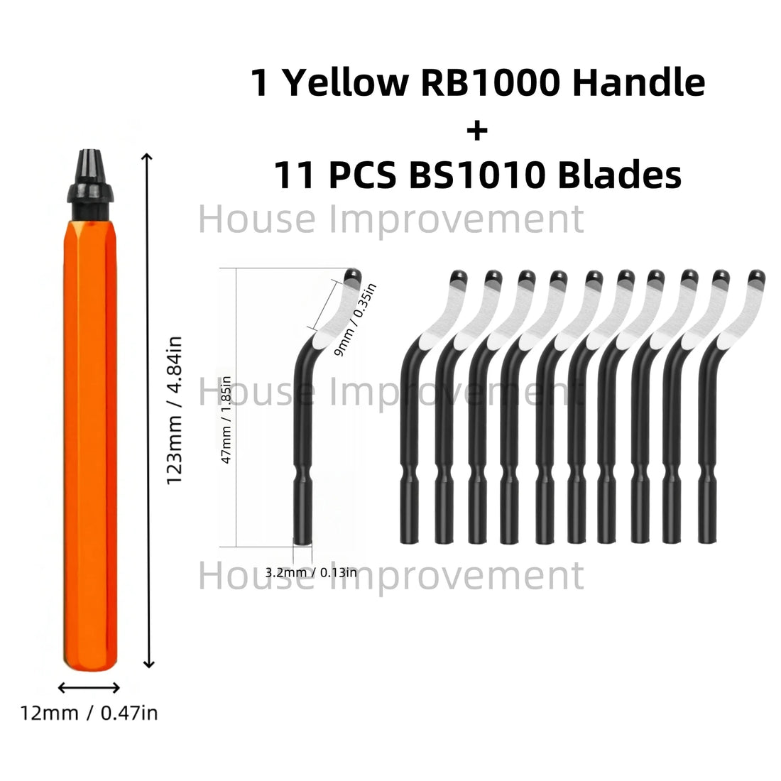 Deburring Tool Set with 11pcs High Speed Steel Swivel Blades Burr Removal Tool for Metal Resin PVC Pipes Copper Plastic Aluminum