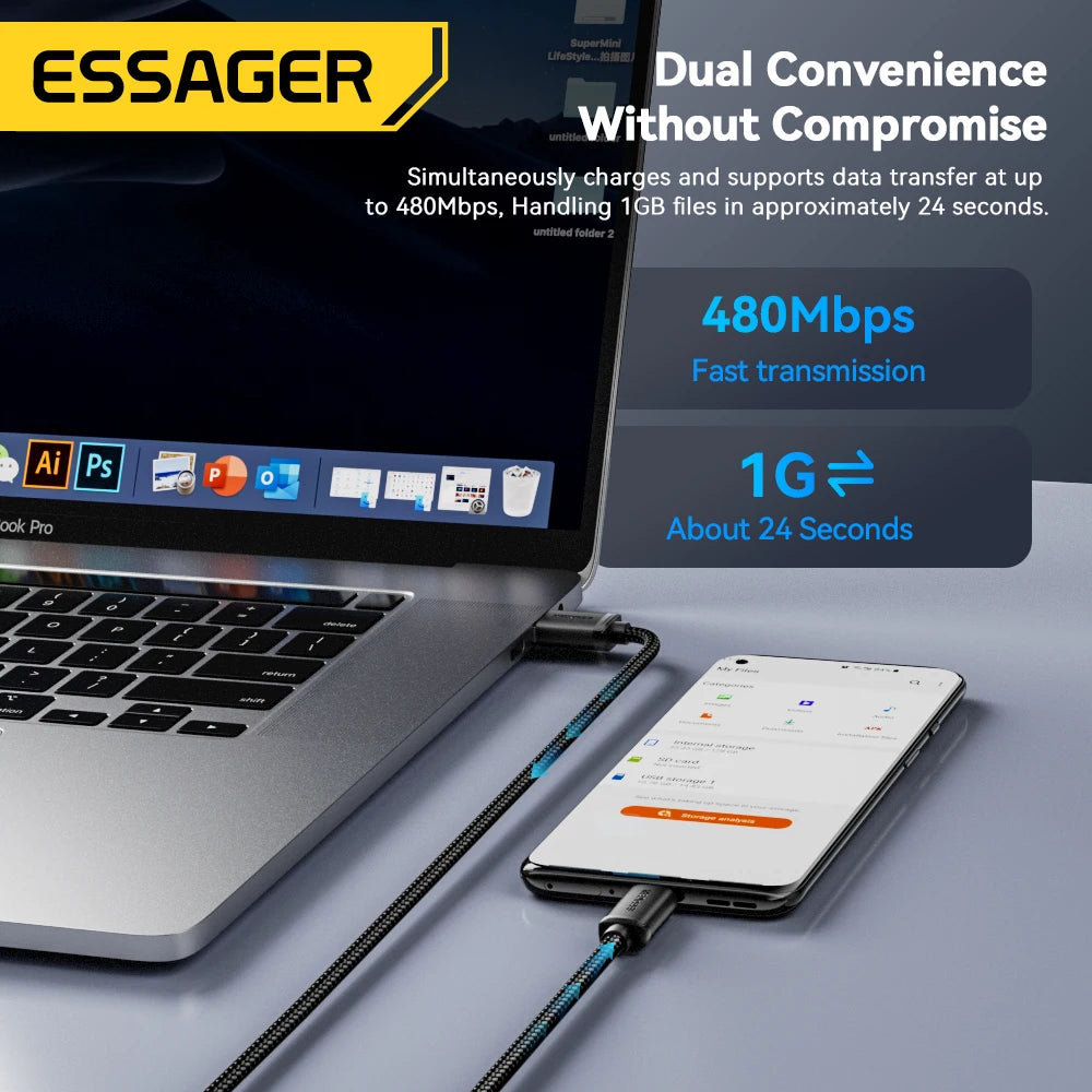 Essager Micro USB Cable Fast Charging Data Cable For Xiaomi Realme Huawei OPPO Samsung Mobile Phone Charger Cord  USB Micro Wire