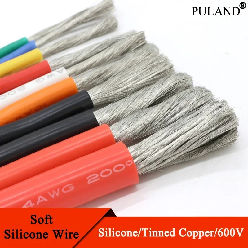 1M/5M Heat-resistant Cable 30 28 26 24 22 20 18 16 15 14 13 12 10 AWG Ultra Soft Silicone Wire High Temperature Flexible Copper