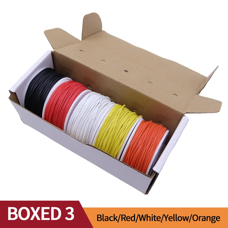 Super Soft Copper Wire Box (5 Colors Mix Kit) Heat Resistant Flexible Silicone 30/28/26/24/22/20AWG Electric Tinned Copper Cable