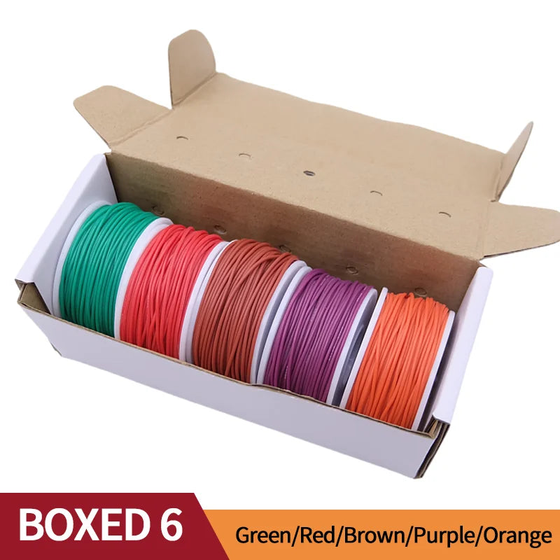 Super Soft Copper Wire Box (5 Colors Mix Kit) Heat Resistant Flexible Silicone 30/28/26/24/22/20AWG Electric Tinned Copper Cable