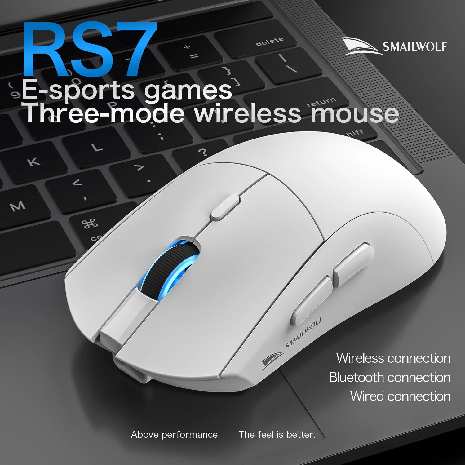 SMAILWOLF RS7 Bluetooth wireless gaming mouse PAW3311 macro driver laptop desktop computer office game 20000dpi