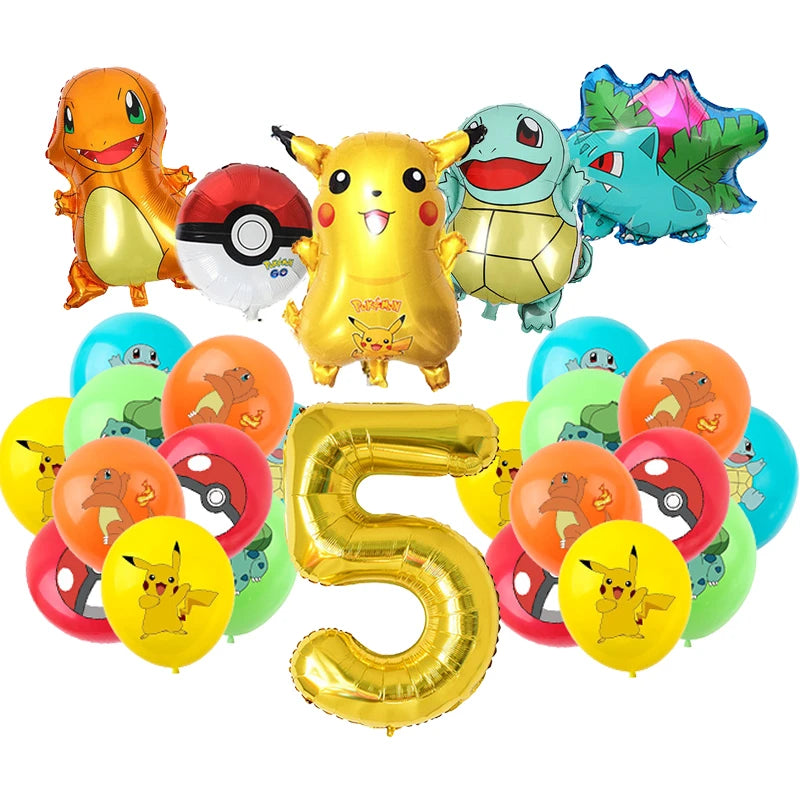 New Pokemon Birthday Party Decorations Kits Pikachu Theme Paper Plates Napkins Cups Balloons Baby Shower for Kids Event Supplies