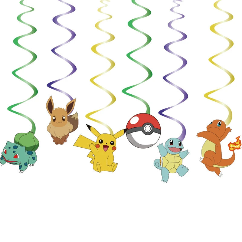 New Pokemon Birthday Party Decorations Kits Pikachu Theme Paper Plates Napkins Cups Balloons Baby Shower for Kids Event Supplies