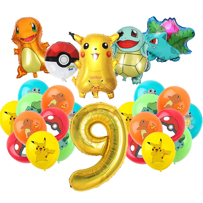 New Pokemon Birthday Party Decorations Kits Pikachu Theme Paper Plates Napkins Cups Balloons Baby Shower for Kids Event Supplies
