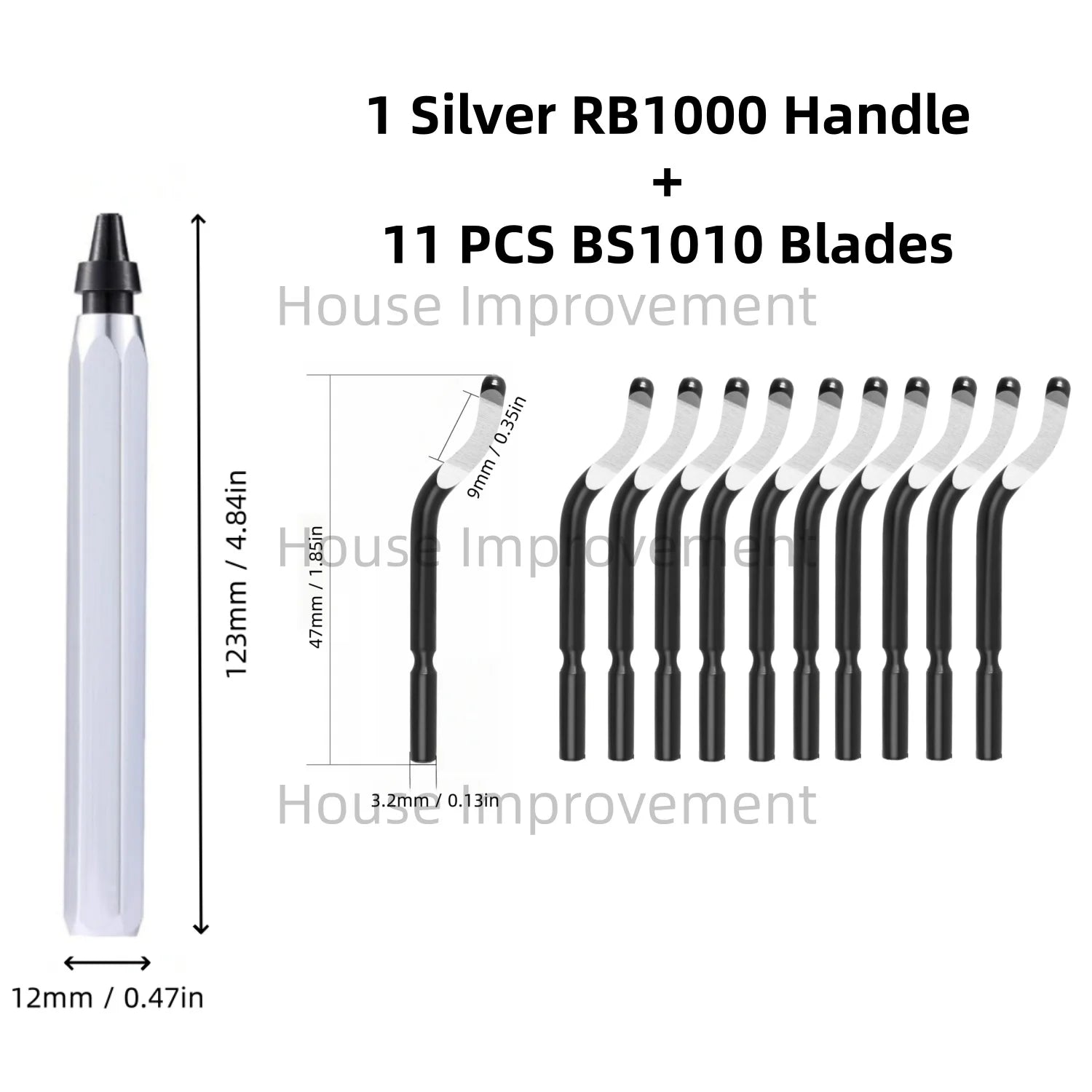 Deburring Tool Set with 11pcs High Speed Steel Swivel Blades Burr Removal Tool for Metal Resin PVC Pipes Copper Plastic Aluminum