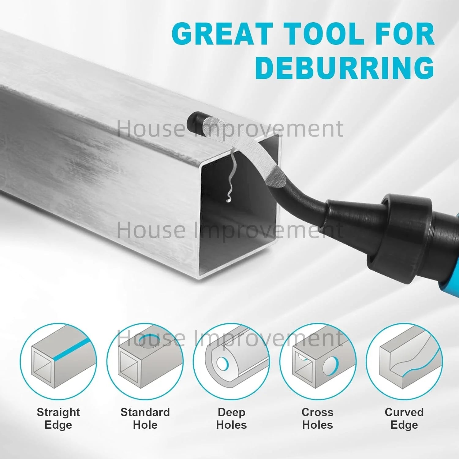 Deburring Tool Set with 11pcs High Speed Steel Swivel Blades Burr Removal Tool for Metal Resin PVC Pipes Copper Plastic Aluminum