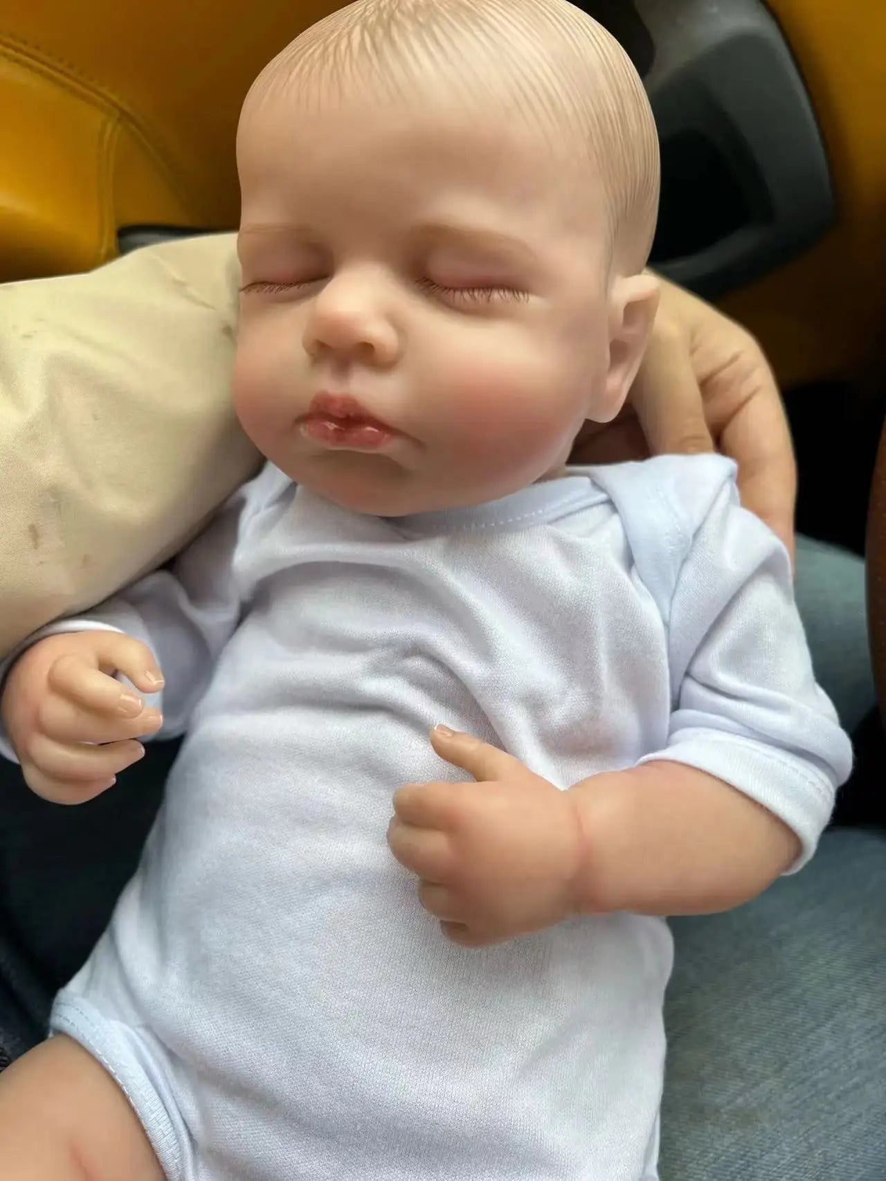 19 Inch Realistic Finished Bebe Reborn Silicone Vinyl Cloth Body Doll LouLou Handmade Toy For Girls Christmas Gift