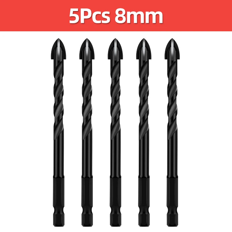 TOOLEYE Cross Hex Drill Bit Set For Concrete Porcelain Tile Glass Metal Multifunction Drill Bits Kit Power Tools Drilling Drills