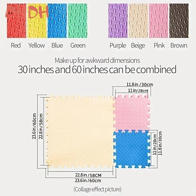 30x30cm EVA Puzzle Mat – Thick Baby Play Mat for Kids, Non-Slip & Waterproof Crawling Floor Tiles, Interlocking Foam Rug
