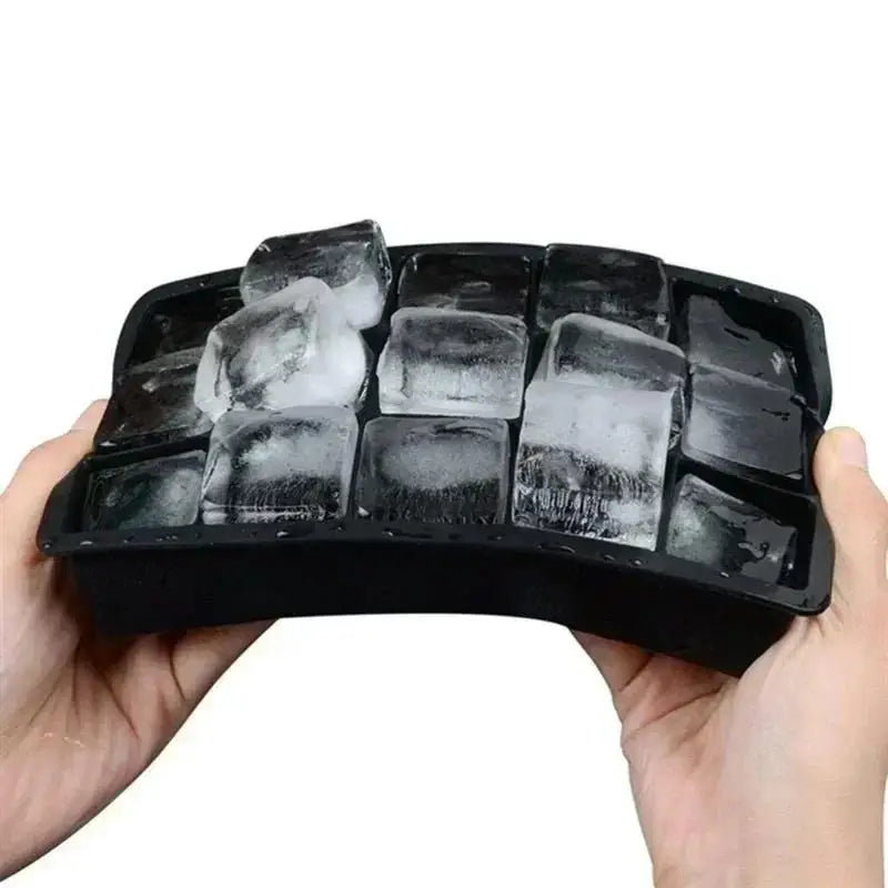 Kitchen Ice Cube Mold Making Tools 15 Grid Silicone Big Tray Mold Non-toxic Durable Bar Pub Wine Ice Blocks Accessories Supplies
