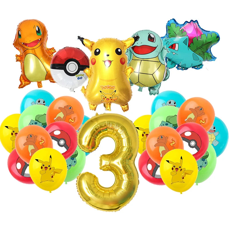 New Pokemon Birthday Party Decorations Kits Pikachu Theme Paper Plates Napkins Cups Balloons Baby Shower for Kids Event Supplies