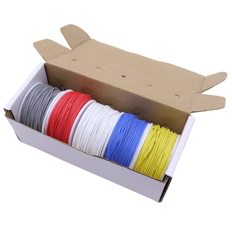 Super Soft Copper Wire Box (5 Colors Mix Kit) Heat Resistant Flexible Silicone 30/28/26/24/22/20AWG Electric Tinned Copper Cable