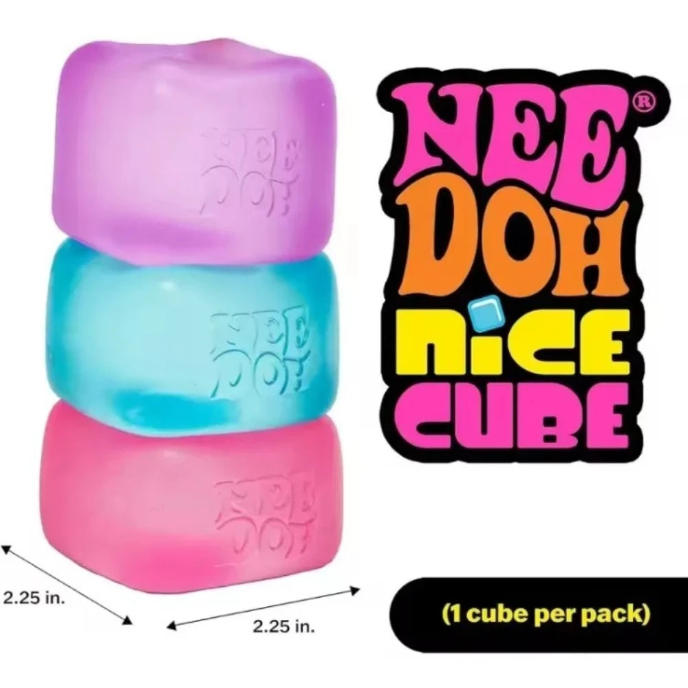 Hot Schylling NeeDoh Nice Cube, Sensory Anti-Stress Block, Soft Squishy Stress Relief Fidget Toy, Ideal Souvenir Gift for Kids