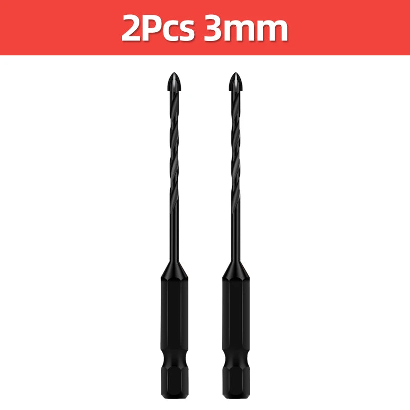 TOOLEYE Cross Hex Drill Bit Set For Concrete Porcelain Tile Glass Metal Multifunction Drill Bits Kit Power Tools Drilling Drills