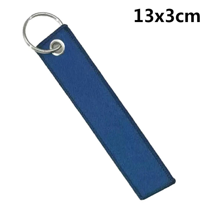 Custom Logo Polyester Keychain Print Name Car Motorcycle Embroider Webbing Key Chain Personalized Ribbon Keyring Men and Women