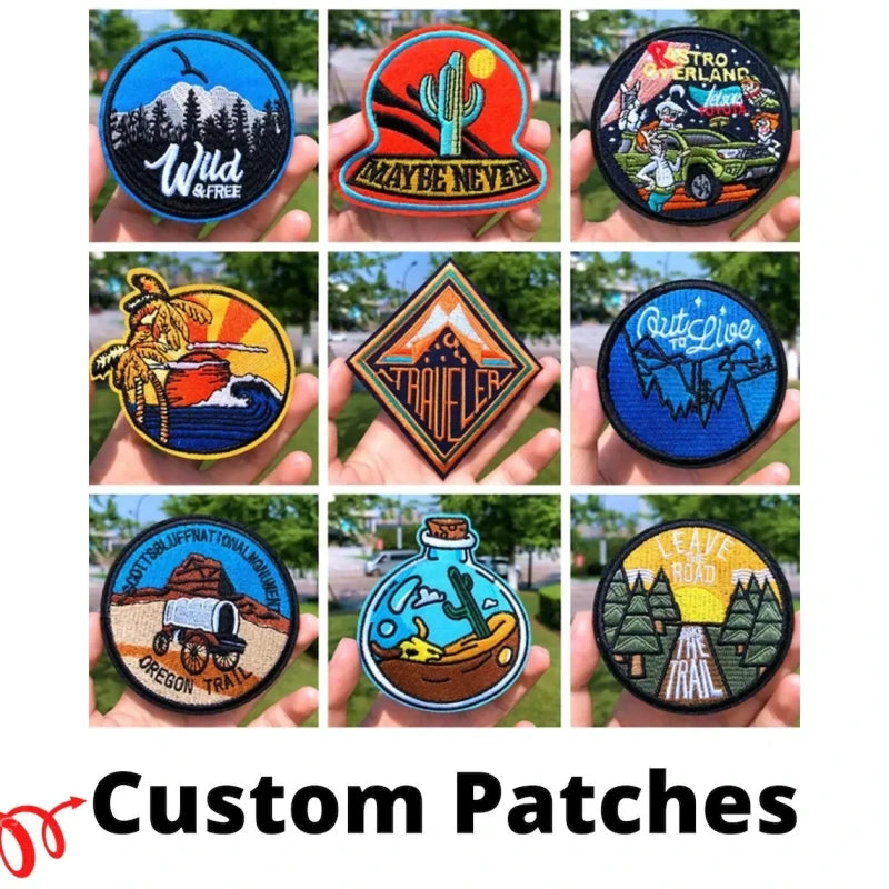 Custom Embroidery Patches for Clothing Min Order 10 Pcs Logo Customized Iron on Sew on Embroidered Patch for School Brand Caps