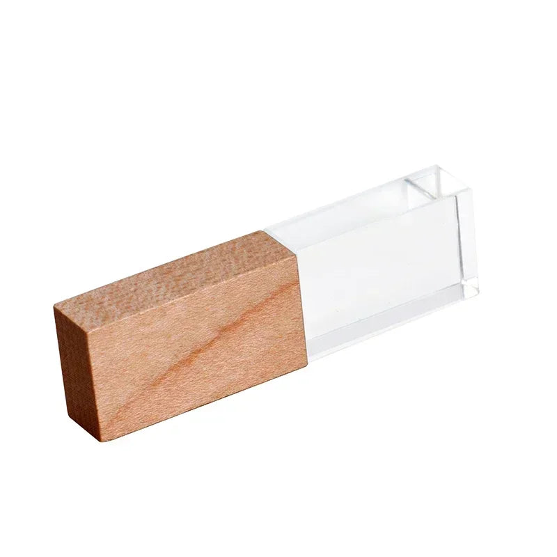 JASTER Crystal Wooden usb flash drive pen drive U disk memory stick pendrive 4GB 8GB 16GB 32GB 64GB wedding gift thumb drive