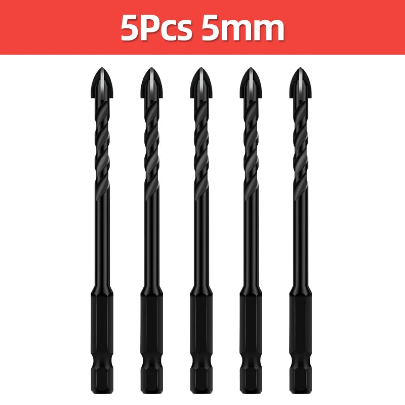 TOOLEYE Cross Hex Drill Bit Set For Concrete Porcelain Tile Glass Metal Multifunction Drill Bits Kit Power Tools Drilling Drills