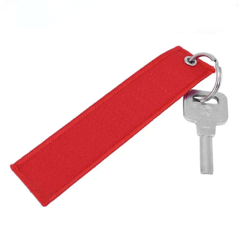 Custom Logo Polyester Keychain Print Name Car Motorcycle Embroider Webbing Key Chain Personalized Ribbon Keyring Men and Women