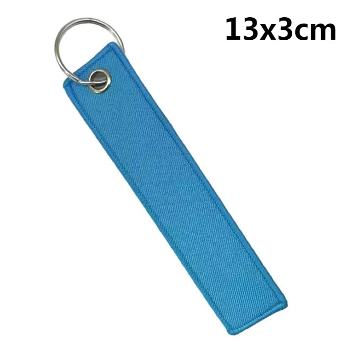 Custom Logo Polyester Keychain Print Name Car Motorcycle Embroider Webbing Key Chain Personalized Ribbon Keyring Men and Women