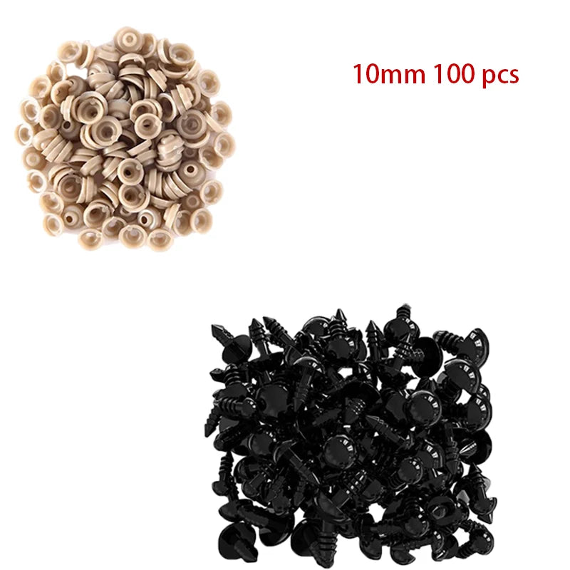 100pcs 5/6//7/8/9/10/12/14/18/20mm Plastic Safety Eyes For Toys Diy Mix Size Crochet Animal Eye For Doll toys  Accessories