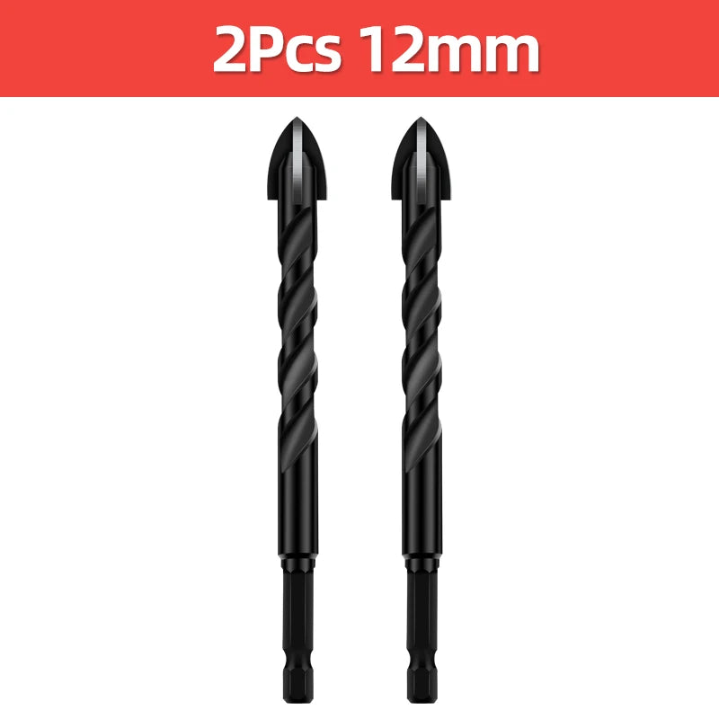 TOOLEYE Cross Hex Drill Bit Set For Concrete Porcelain Tile Glass Metal Multifunction Drill Bits Kit Power Tools Drilling Drills