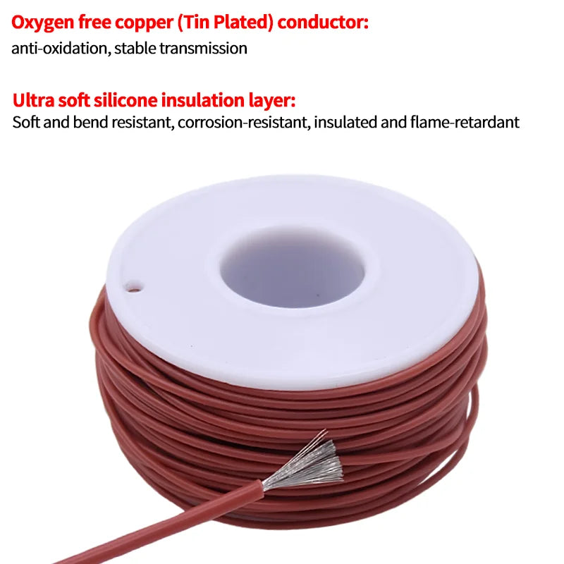 Super Soft Copper Wire Box (5 Colors Mix Kit) Heat Resistant Flexible Silicone 30/28/26/24/22/20AWG Electric Tinned Copper Cable