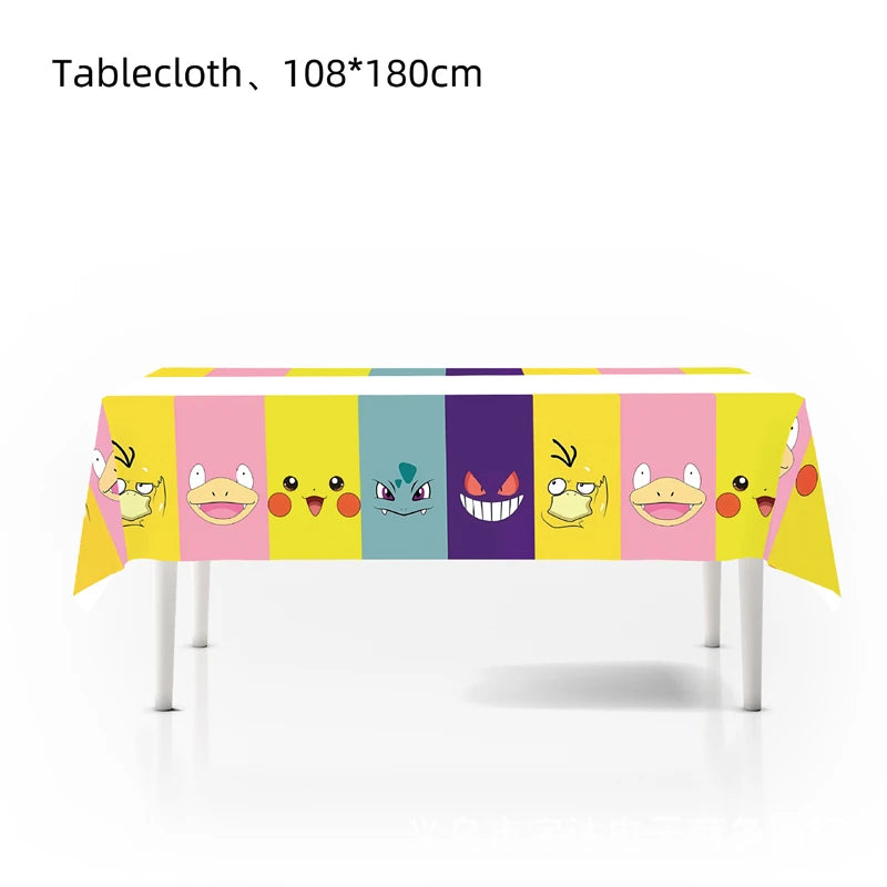 New Pokemon Birthday Party Decorations Kits Pikachu Theme Paper Plates Napkins Cups Balloons Baby Shower for Kids Event Supplies