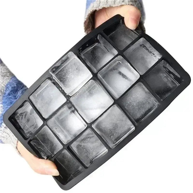 Kitchen Ice Cube Mold Making Tools 15 Grid Silicone Big Tray Mold Non-toxic Durable Bar Pub Wine Ice Blocks Accessories Supplies