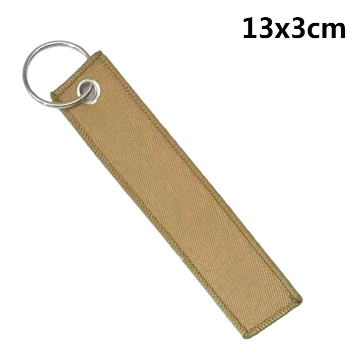 Custom Logo Polyester Keychain Print Name Car Motorcycle Embroider Webbing Key Chain Personalized Ribbon Keyring Men and Women